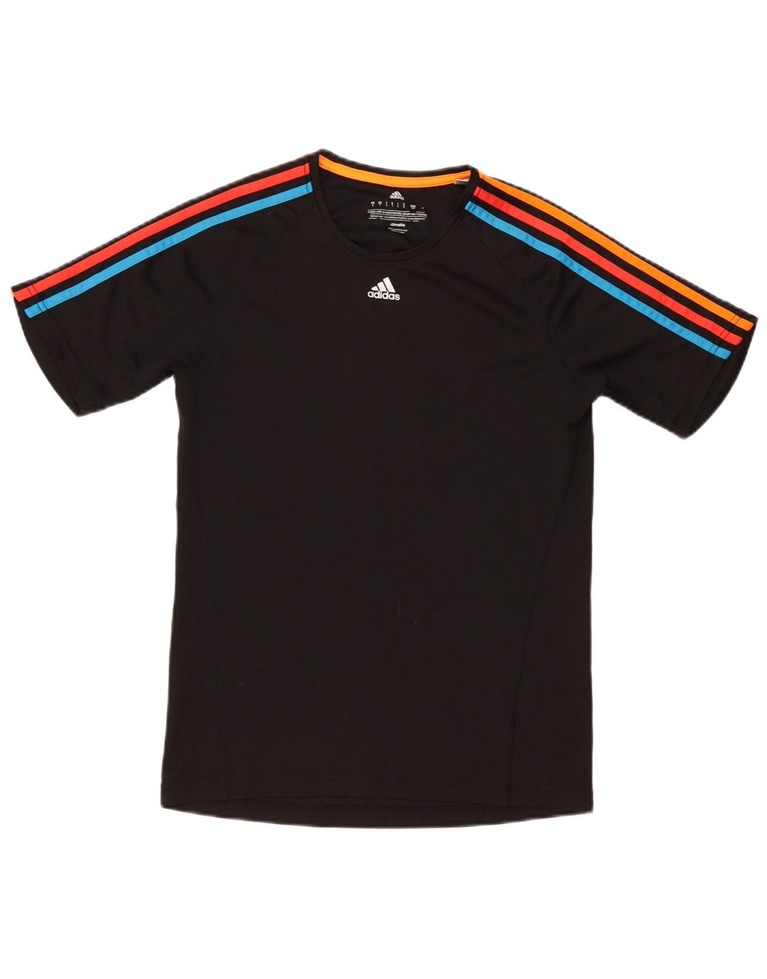 Adidas Herre Climalite T-Shirt Top Lille Sort Colourblock Polyester