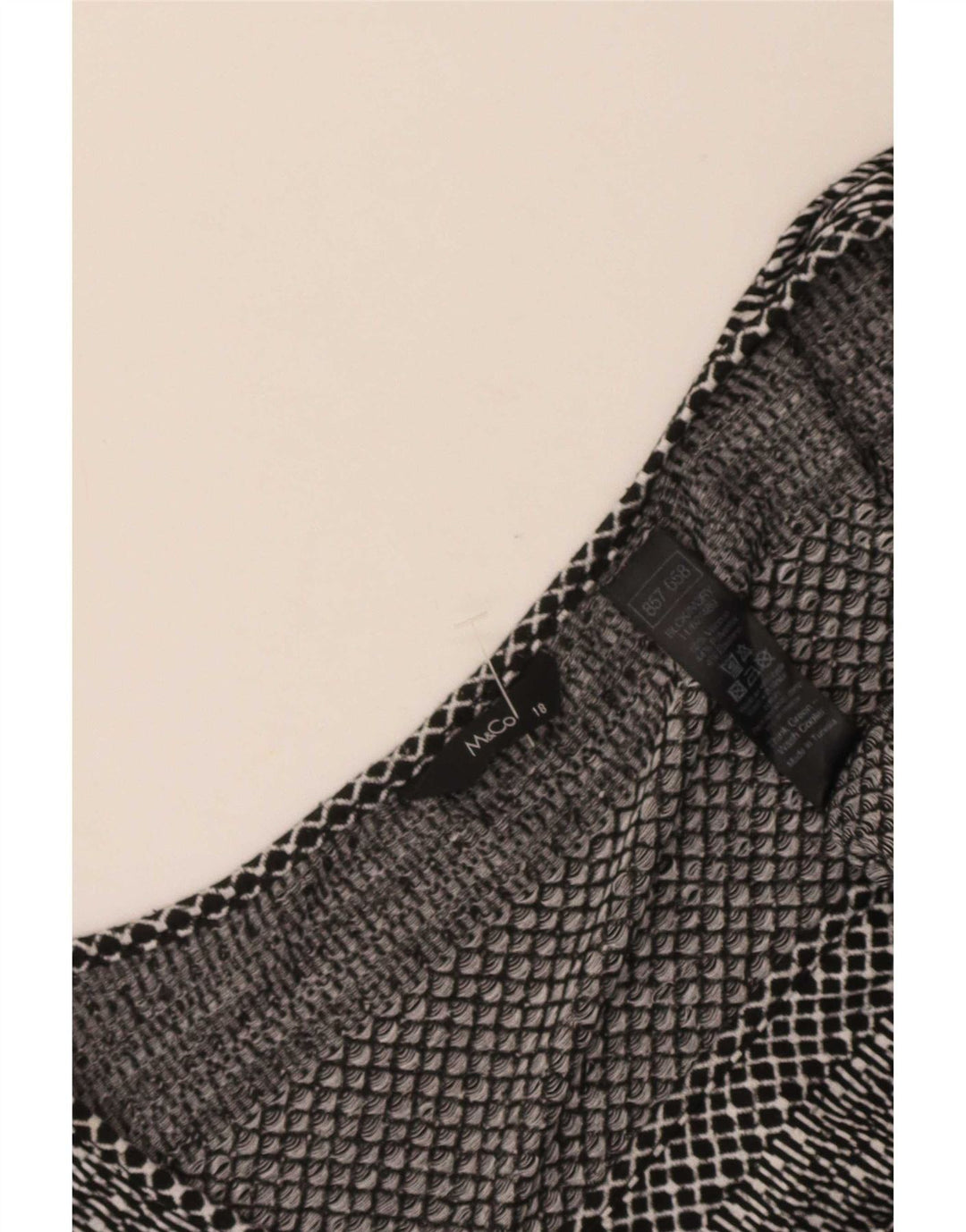 M&Co Dame Top 3/4 ærmer UK 18 XL Sort Geometrisk Viscose