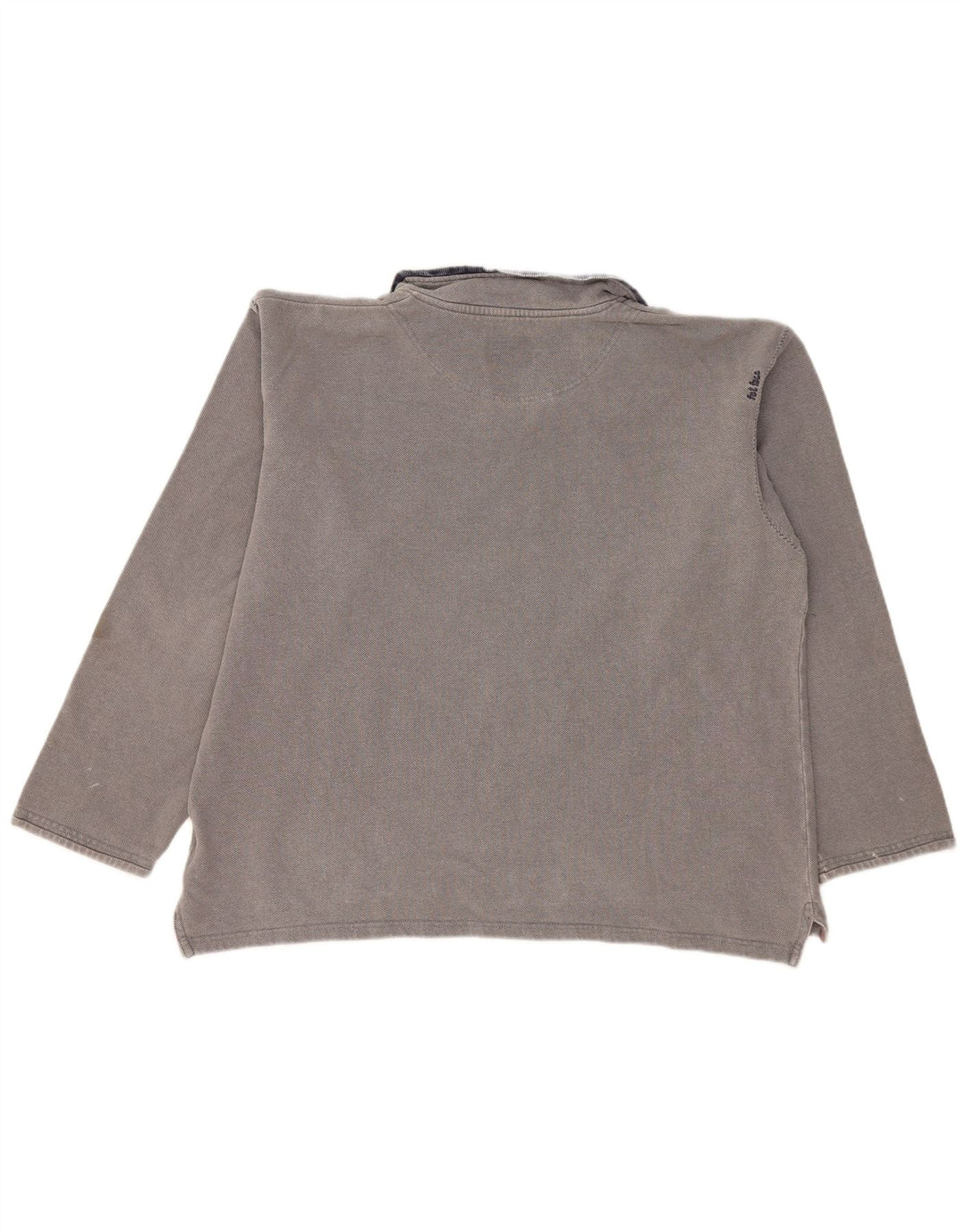 Fat Face Herre Zip Neck Sweatshirt Jumper Stor Grå Bomuld