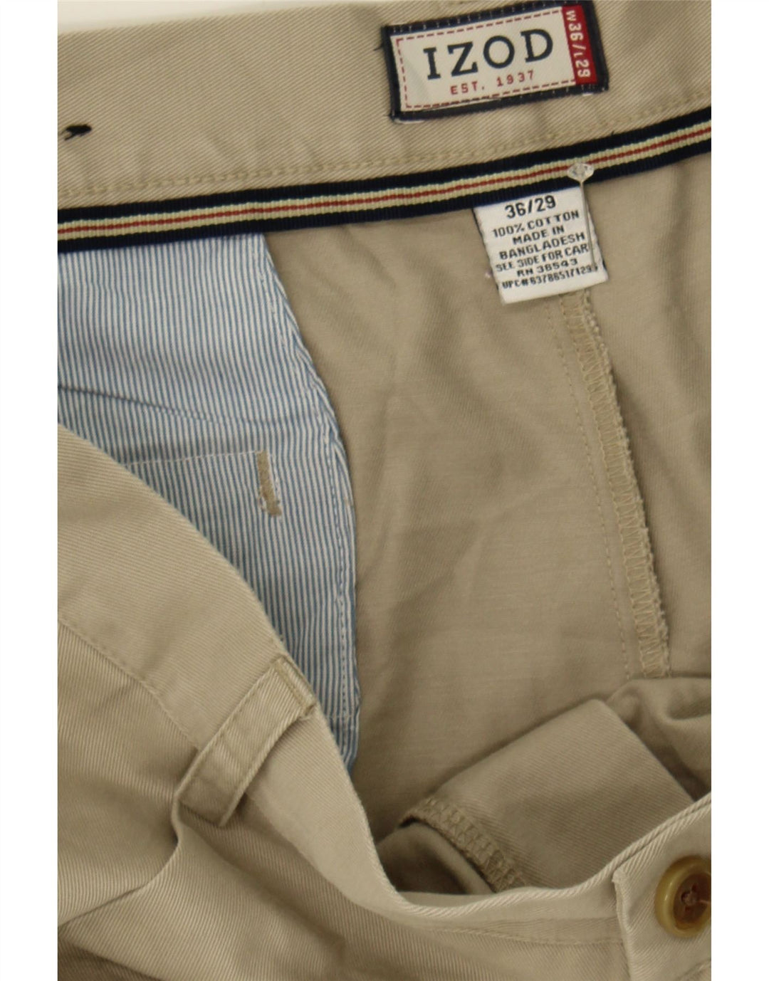 IZOD Mens Pegged Chino Trousers W36 L29 Beige Cotton Vintage Izod and Second-Hand Izod from Messina Hembry 