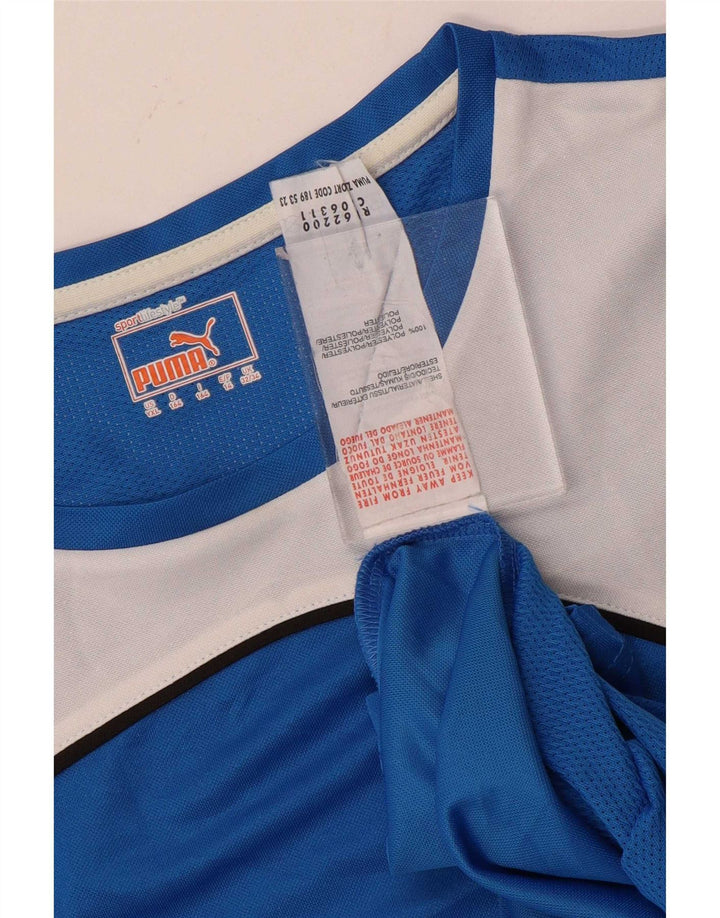 Puma Boys T-Shirt Top 13-14 år Blå Colourblock Polyester