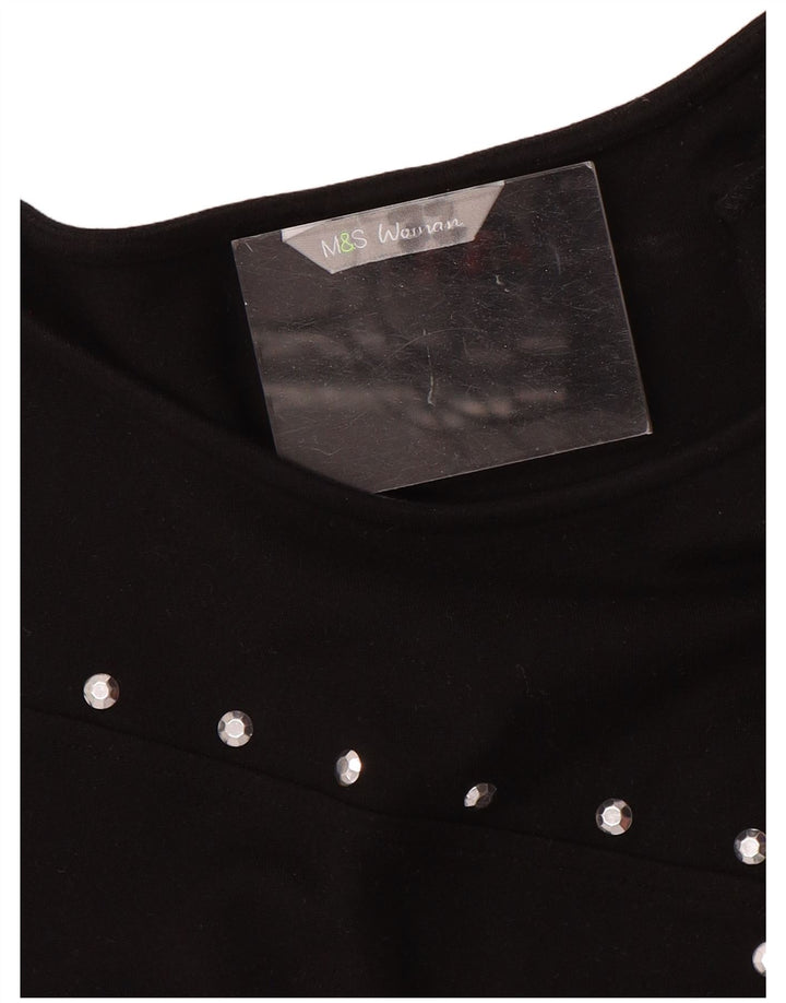 Marks & Spencer Womens Shift Dress UK 14 Medium Black