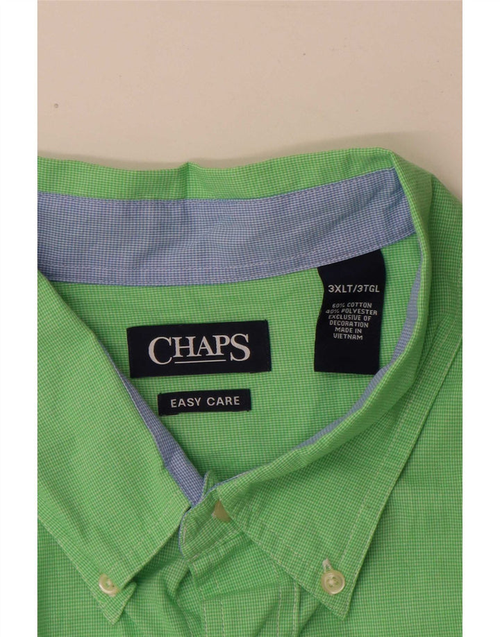 Chaps Herre Big & Tall Kortærmet Regular Fit skjorte 3XL Grøn Houndstooth