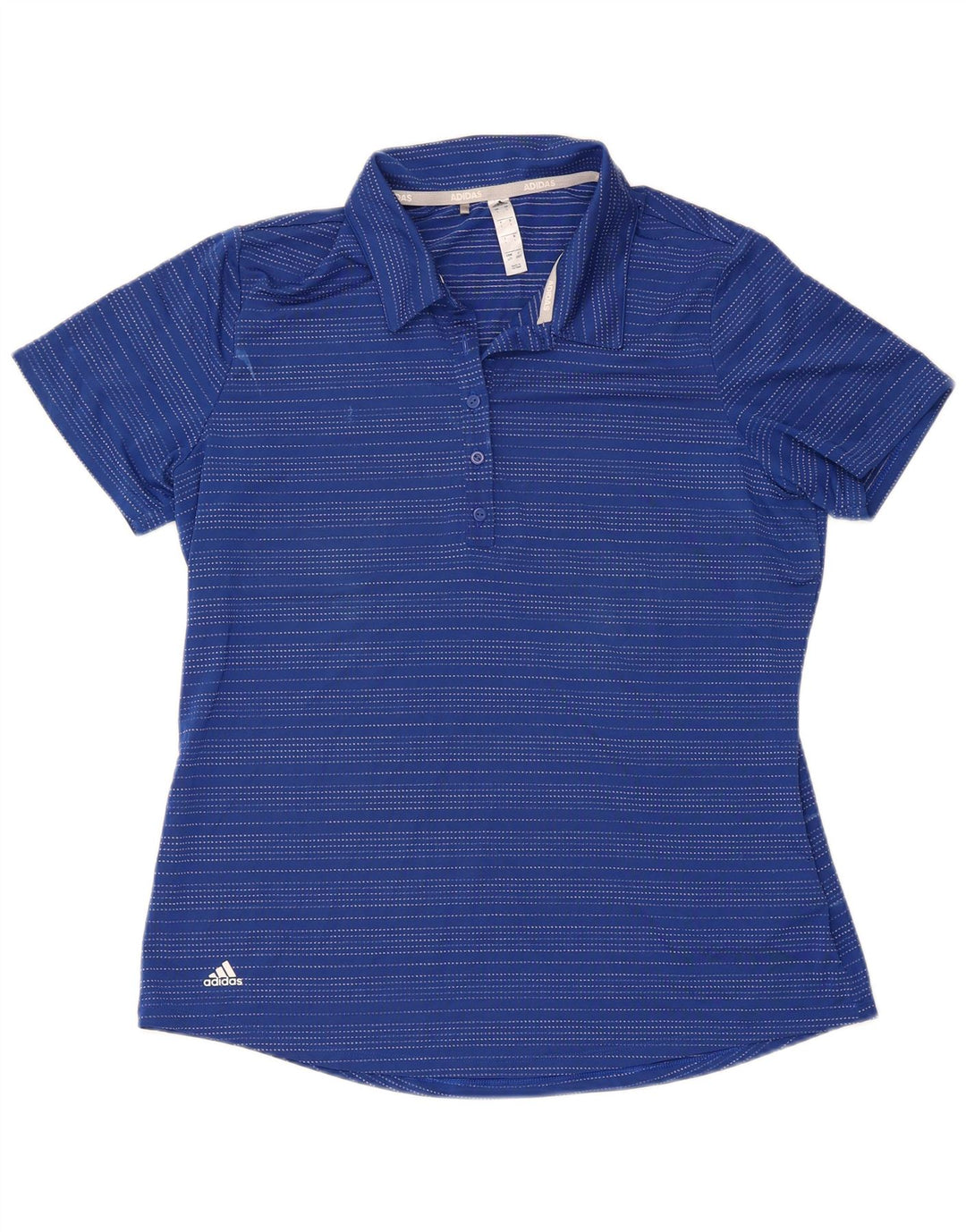 Adidas kortærmet poloshirt til kvinder Stor blå stribet polyester