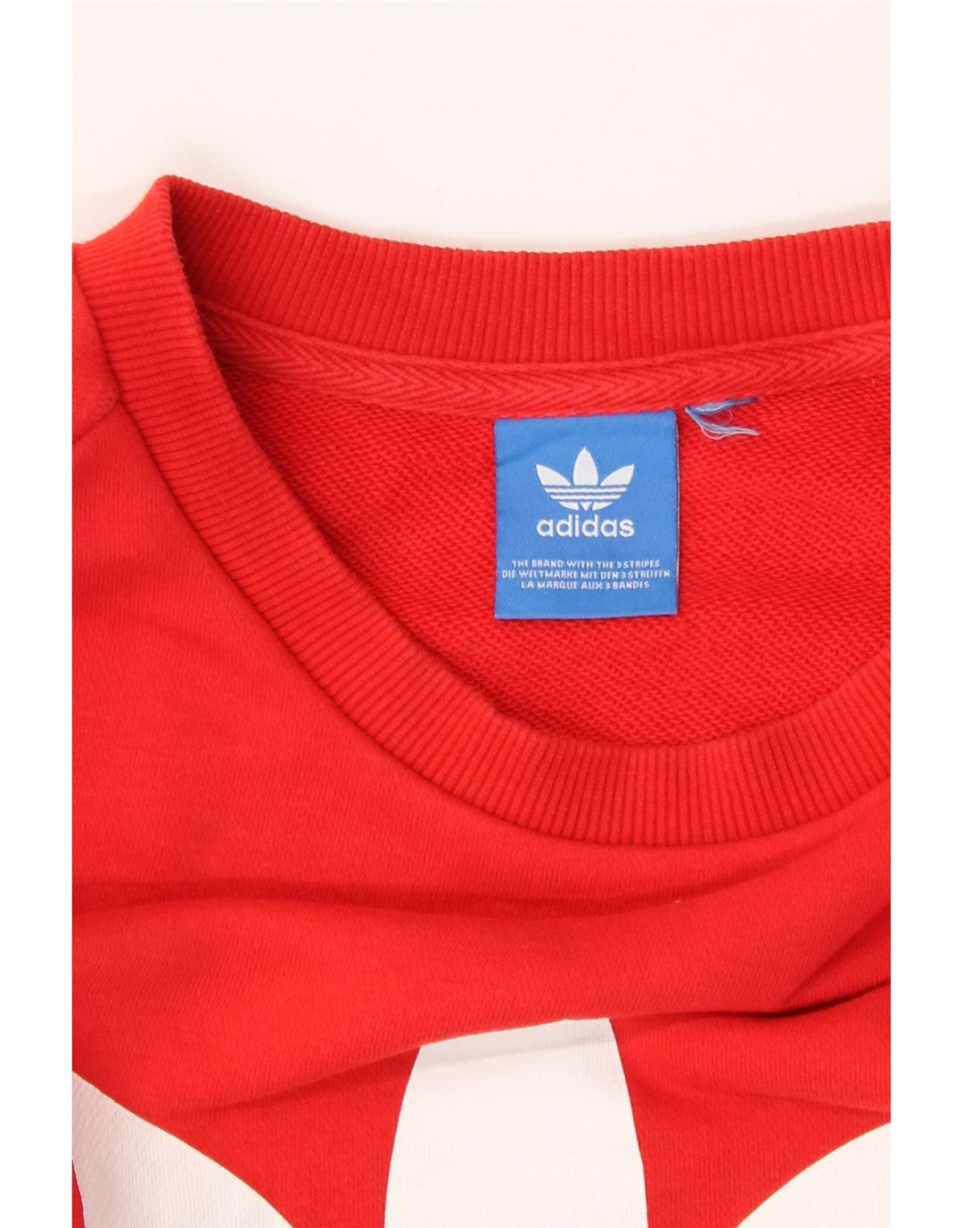 Adidas Dame Grafisk Sweatshirt Jumper UK 8 Lille Rød