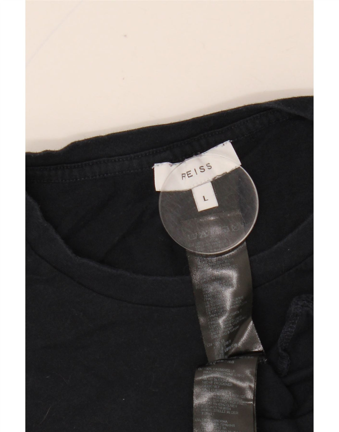 REISS T-shirt top til kvinder UK 16 Stor marineblå bomuld