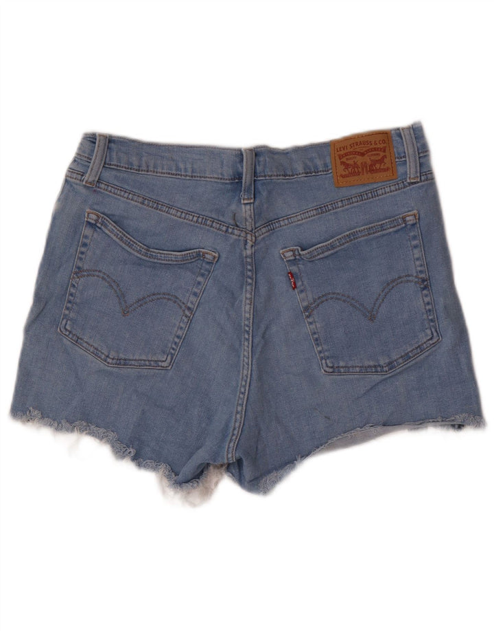 LEVI'S Dameshorts i høj talje W32 Stor blå bomuld