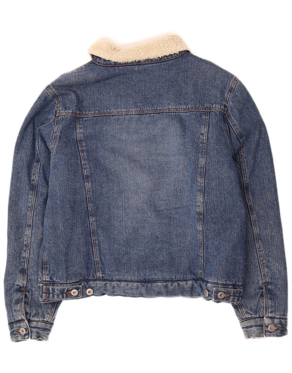 Madonna Dame Denim Sherpa Jacket UK 18 XL Blå Bomuld