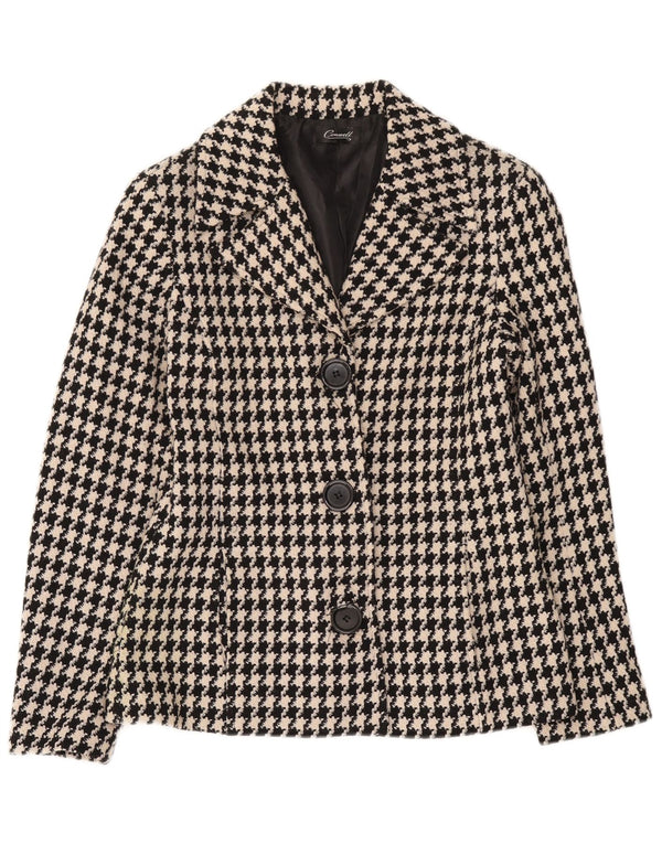 Conwell Dame 3 Button Blazer Jacket UK 8 Small Black Houndstooth