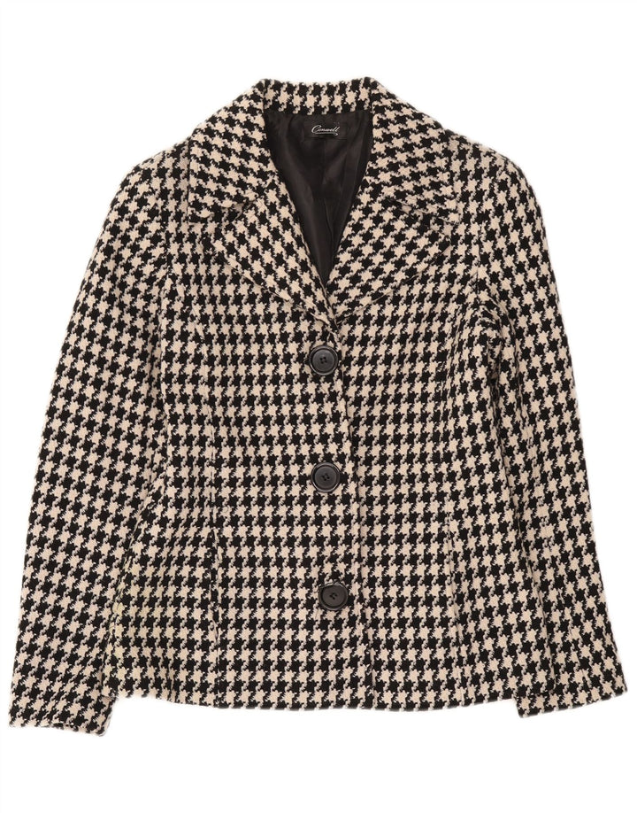 Conwell Dame 3 Button Blazer Jacket UK 8 Small Black Houndstooth