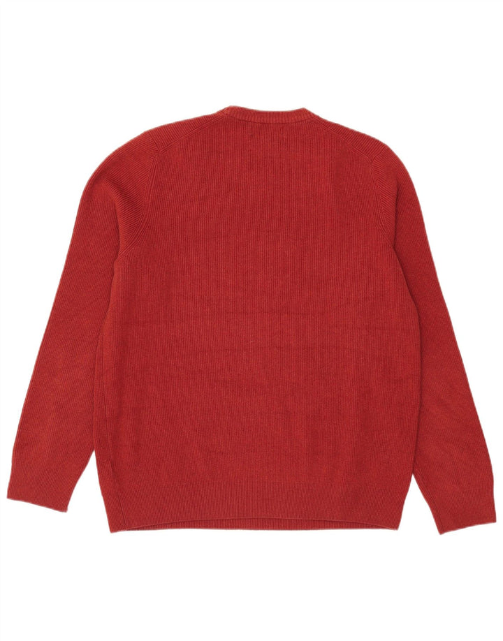 Marks & Spencer Herre sweater med rund hals, stor orange polyester