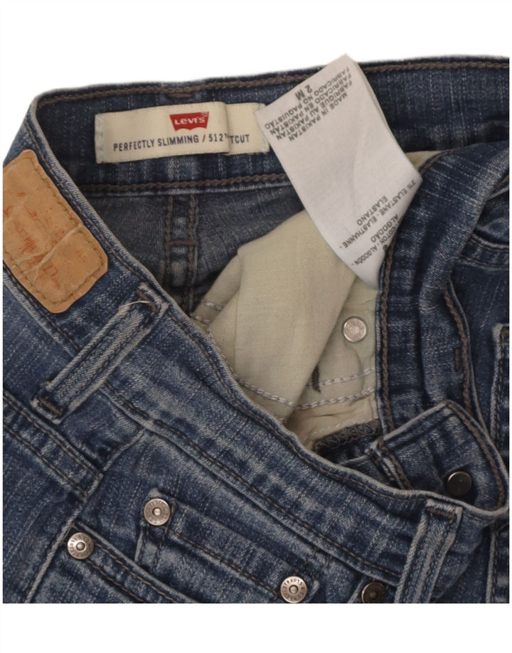 Levi's Womens 512 Perfectly Slanking Bootcut Jeans W26 L30 Blue Cotton