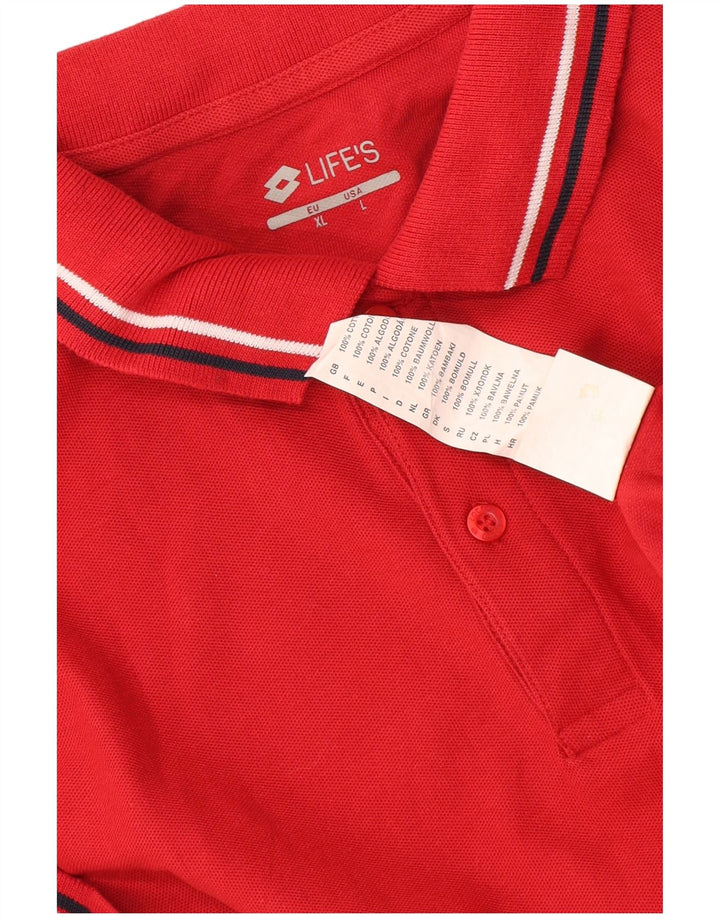 Lotto Herre Polo Shirt Stor Rød Bomuld
