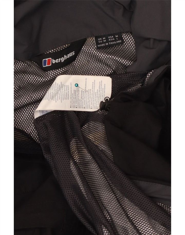 Berghaus Regnjakke med hætte til mænd UK 38 Medium Sort Polyamid