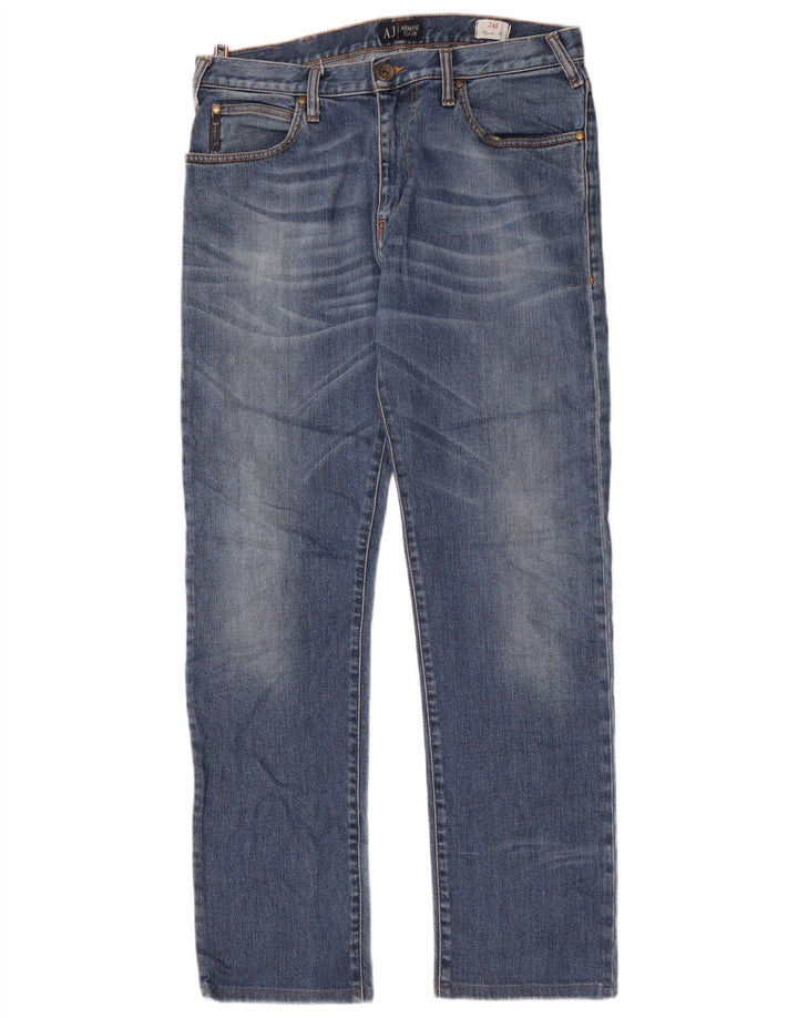 Armani Herre Regular Fit Straight Jeans W33 L31 Blå Bomuld