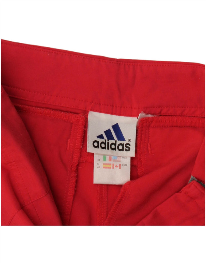 Adidas Dame Lige Capri Bukser UK 14 Large W32 L21 Rød Polyester
