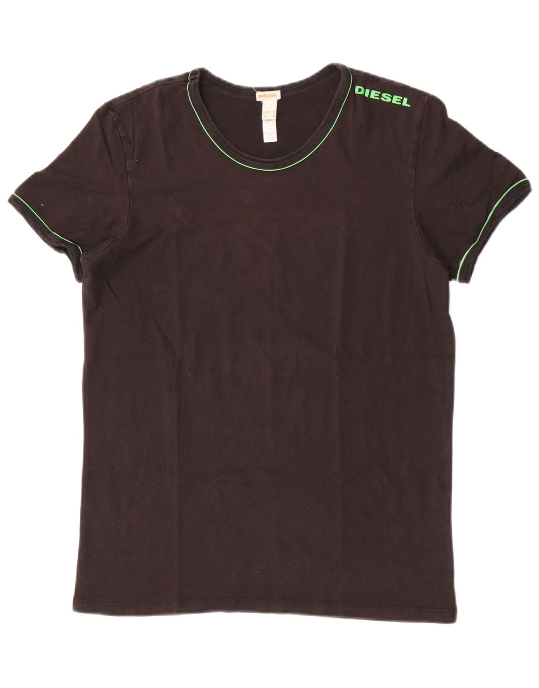 Diesel Herre T-Shirt Top Medium Sort Bomuld