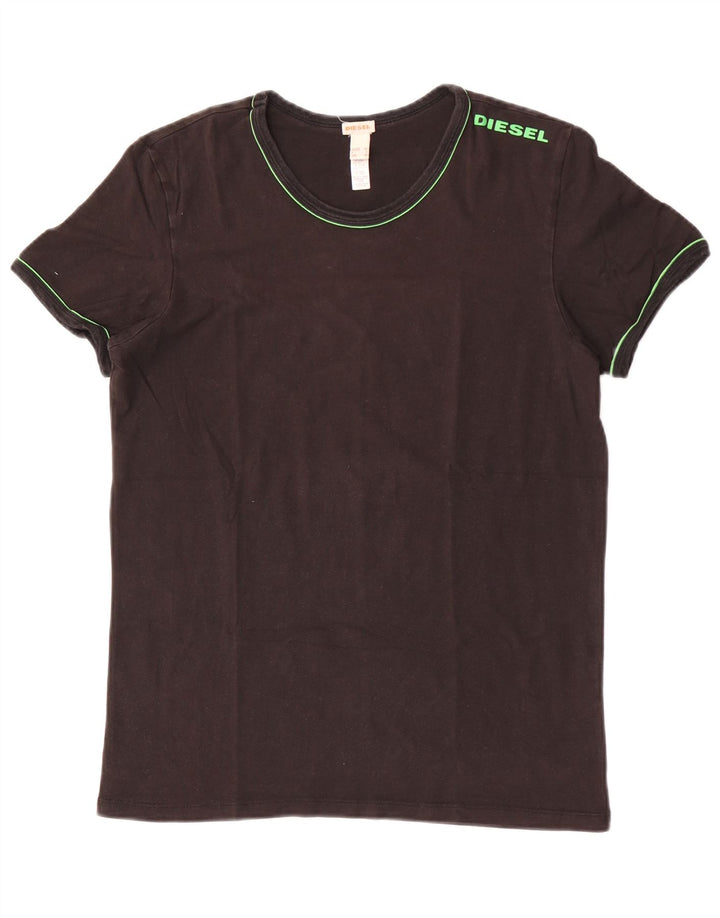 Diesel Herre T-Shirt Top Medium Sort Bomuld