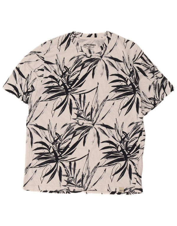 Jack & Jones Herre T-shirt Top Stor hvid blomstret bomuld