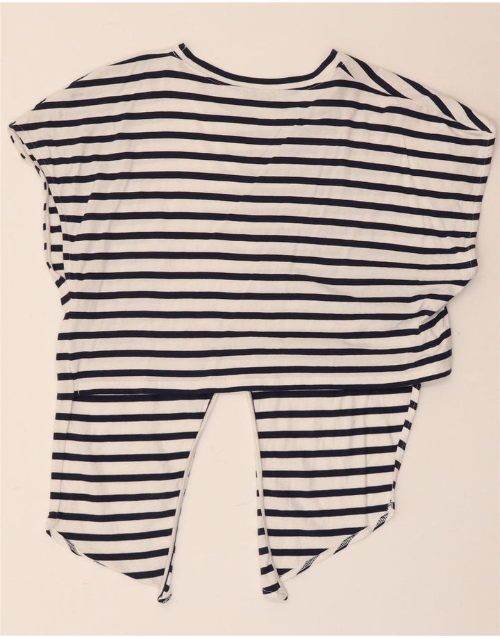ZARA Womens Crop Top UK 14 Medium White Striped