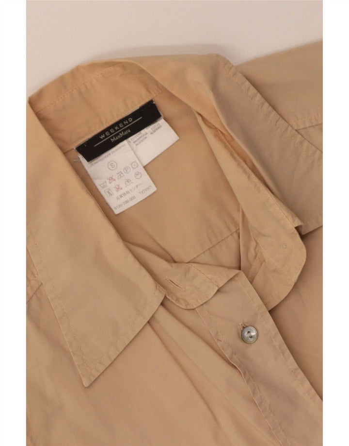 Max Mara Weekend ærmeløs skjorte til kvinder UK 10 Lille beige bomuld
