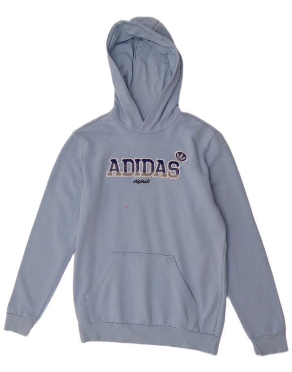 Adidas Grafisk hættetrøje til piger 15-16 år Blå bomuld