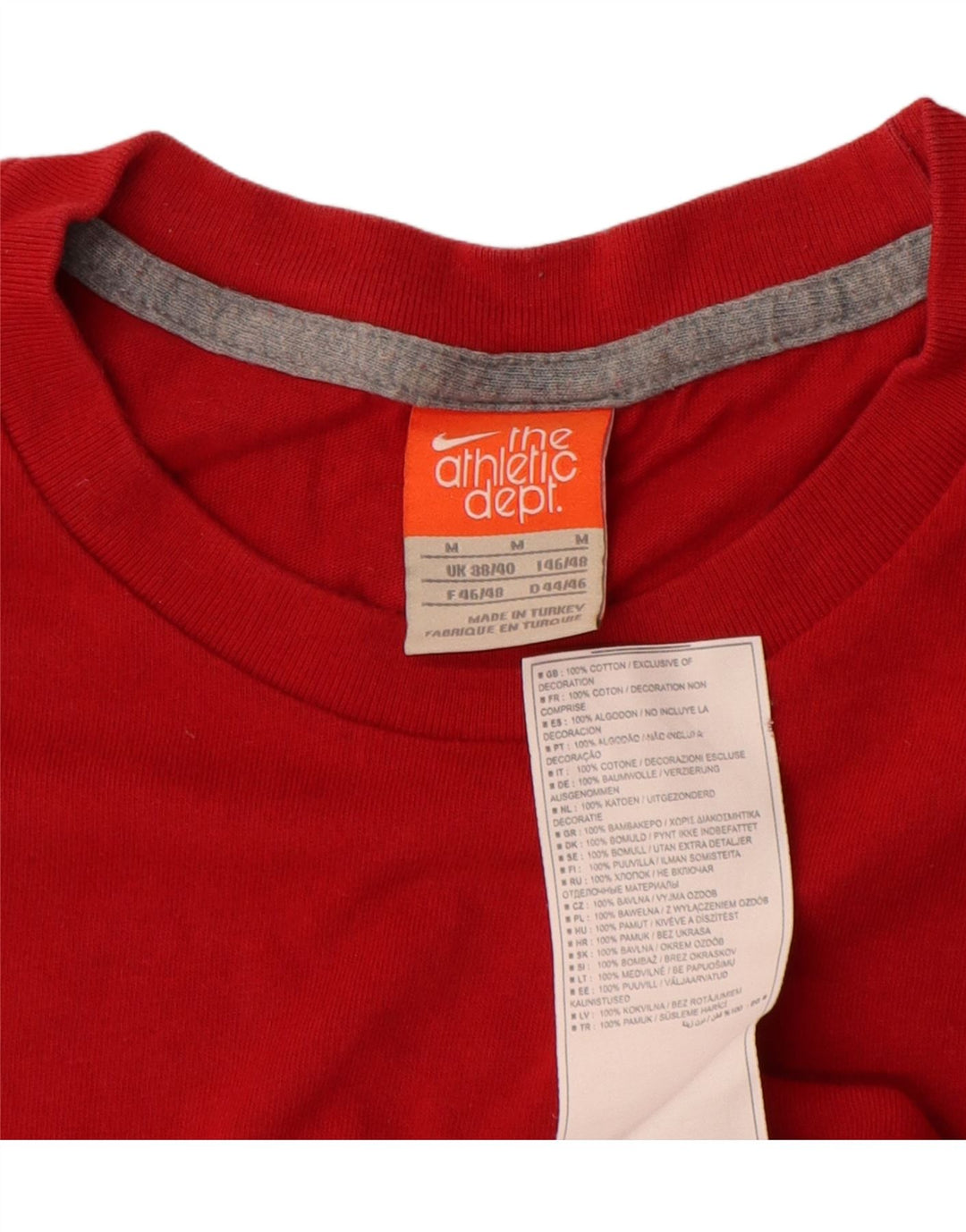 Nike Herre grafisk T-shirt Top UK 38/40 Medium Rød Bomuld