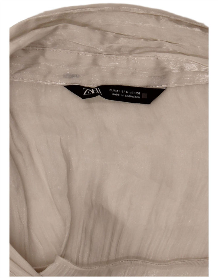 Zara Dame See Through Oversized skjortebluse UK 14 Medium White