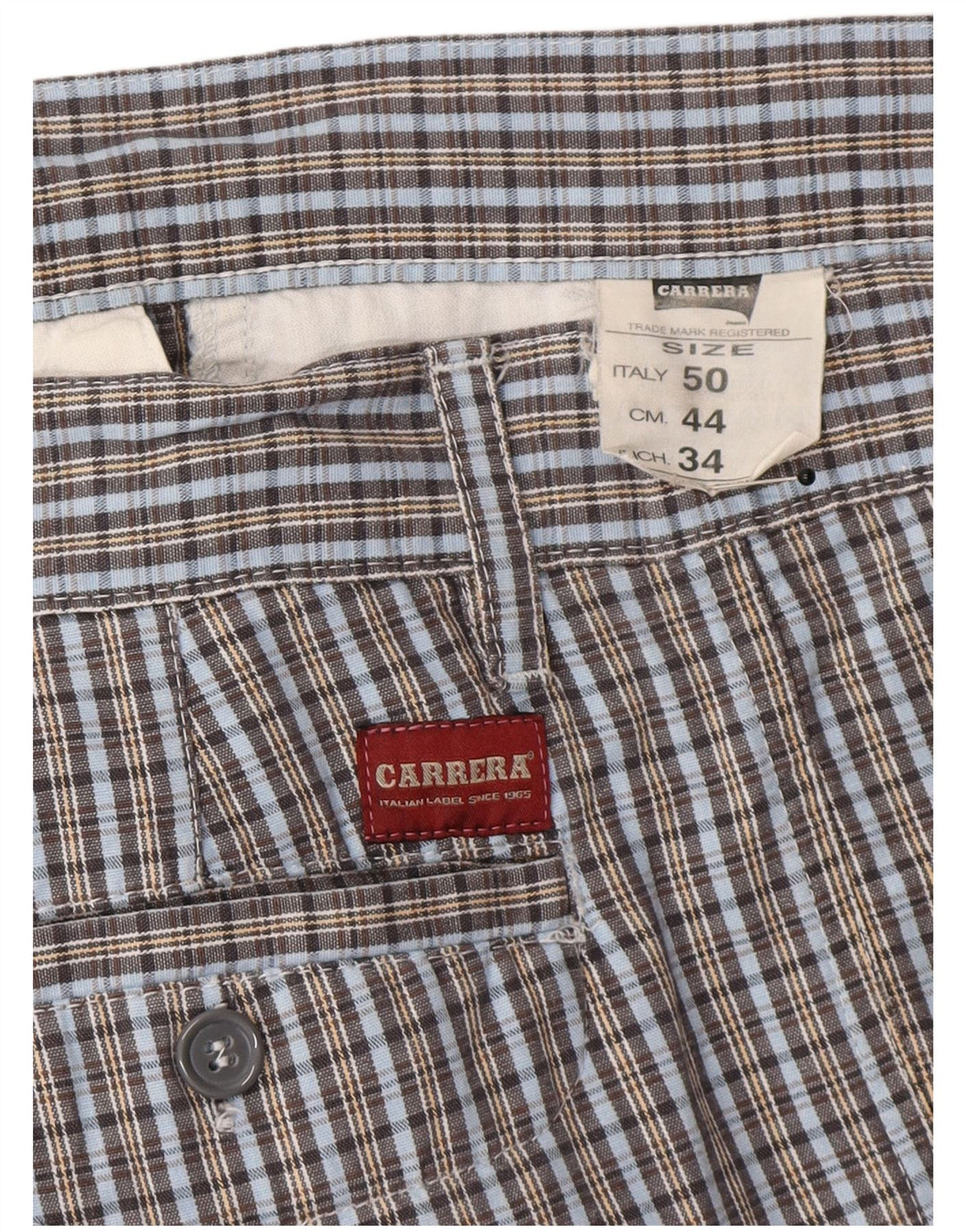 Carrera Chino Shorts til mænd IT 50 Large W34 Blue Ternet Bomuld