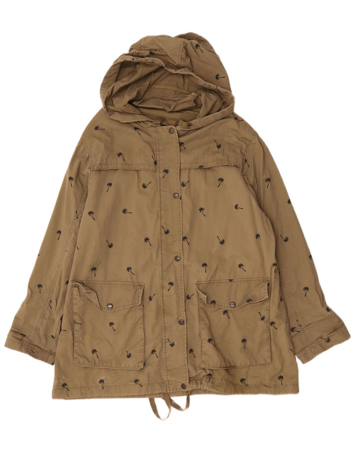 Topshop Kvinder Oversized Abstrakt Mønster Utility Jacket UK 10 Small Khaki