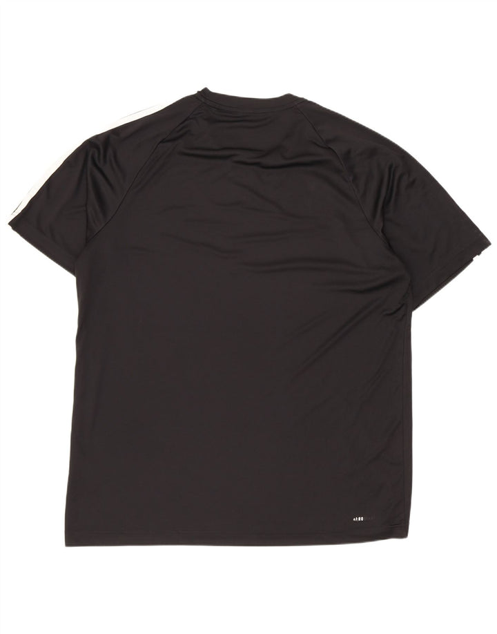 Adidas Herre T-Shirt Top Stor Sort Polyester Sports