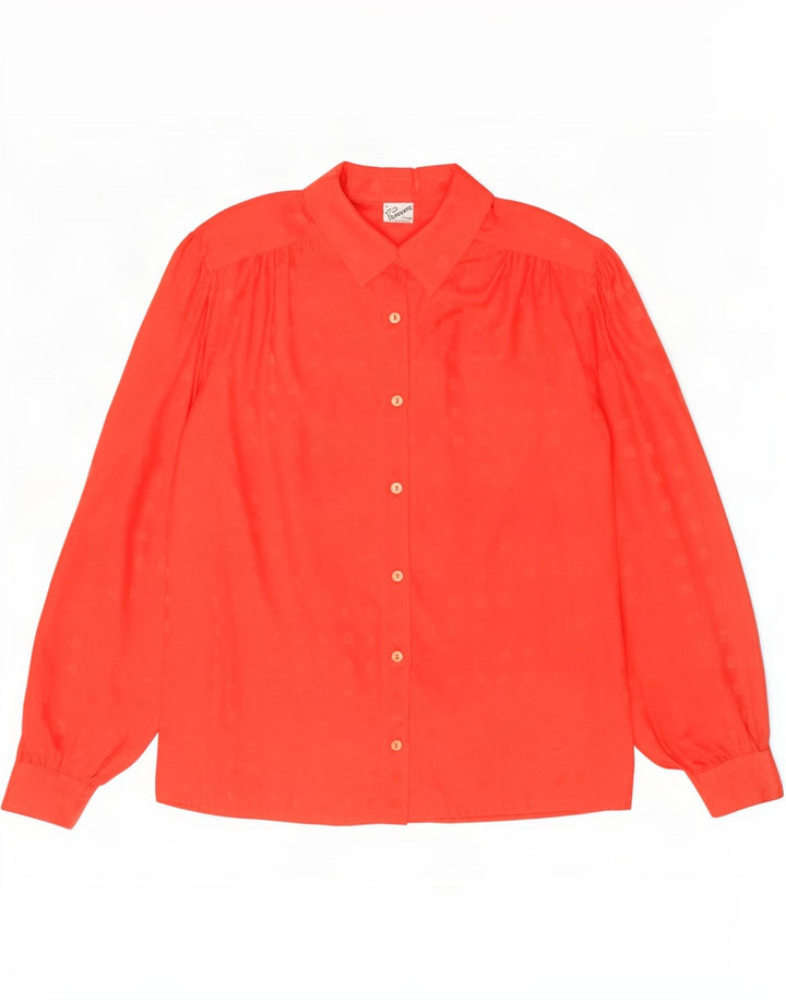 Primavera Firenze skjortebluse til kvinder UK 16 Stor rød geometrisk polyester