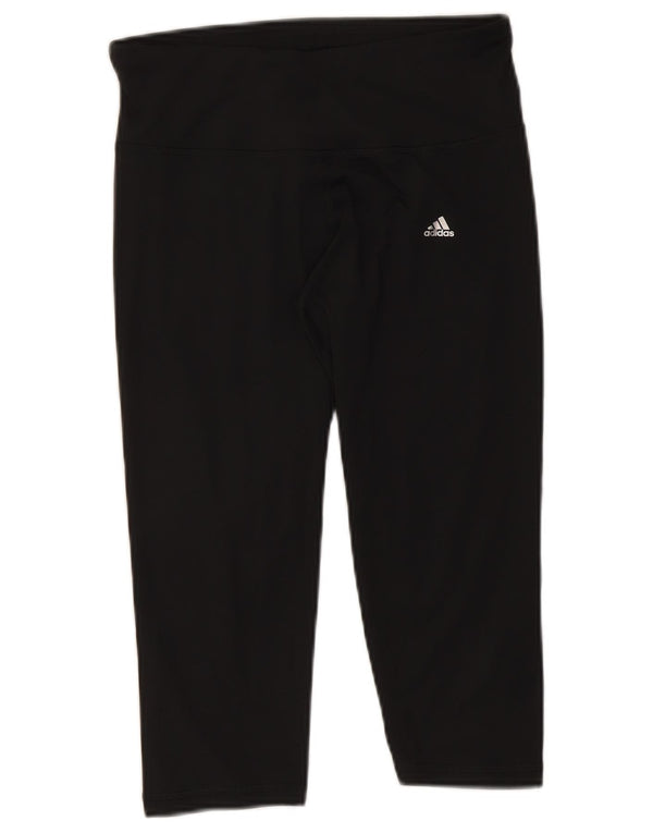 Adidas Dame Climalite Capri Leggings UK 12/14 Medium Black Polyester