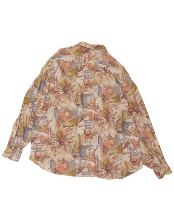 VINTAGE Herre abstrakt mønster skjorte stor flerfarvet