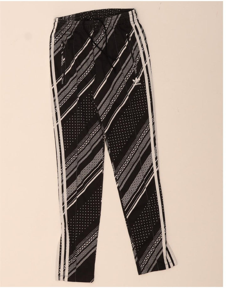 ADIDAS Womens Tracksuit Trousers UK 6 XS Black Striped Polyester Vintage Adidas and Second-Hand Adidas from Messina Hembry 