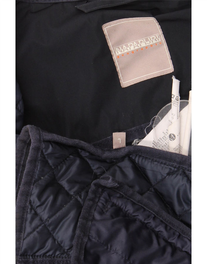 Napapijri Dame Quiltet Jakke UK 16 Large Navy Blue Polyester