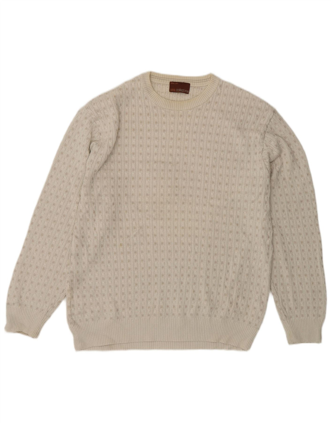 Marks & Spencer Herre sweater med rund hals, Medium Off White Akryl
