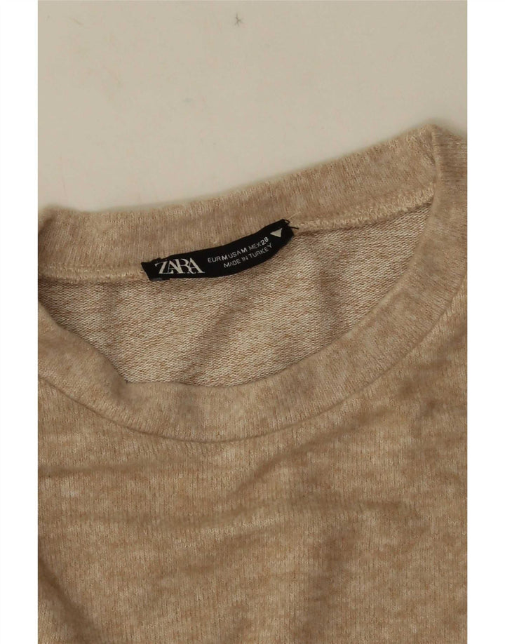 Zara Dame Bluse Top UK 12 Medium Beige