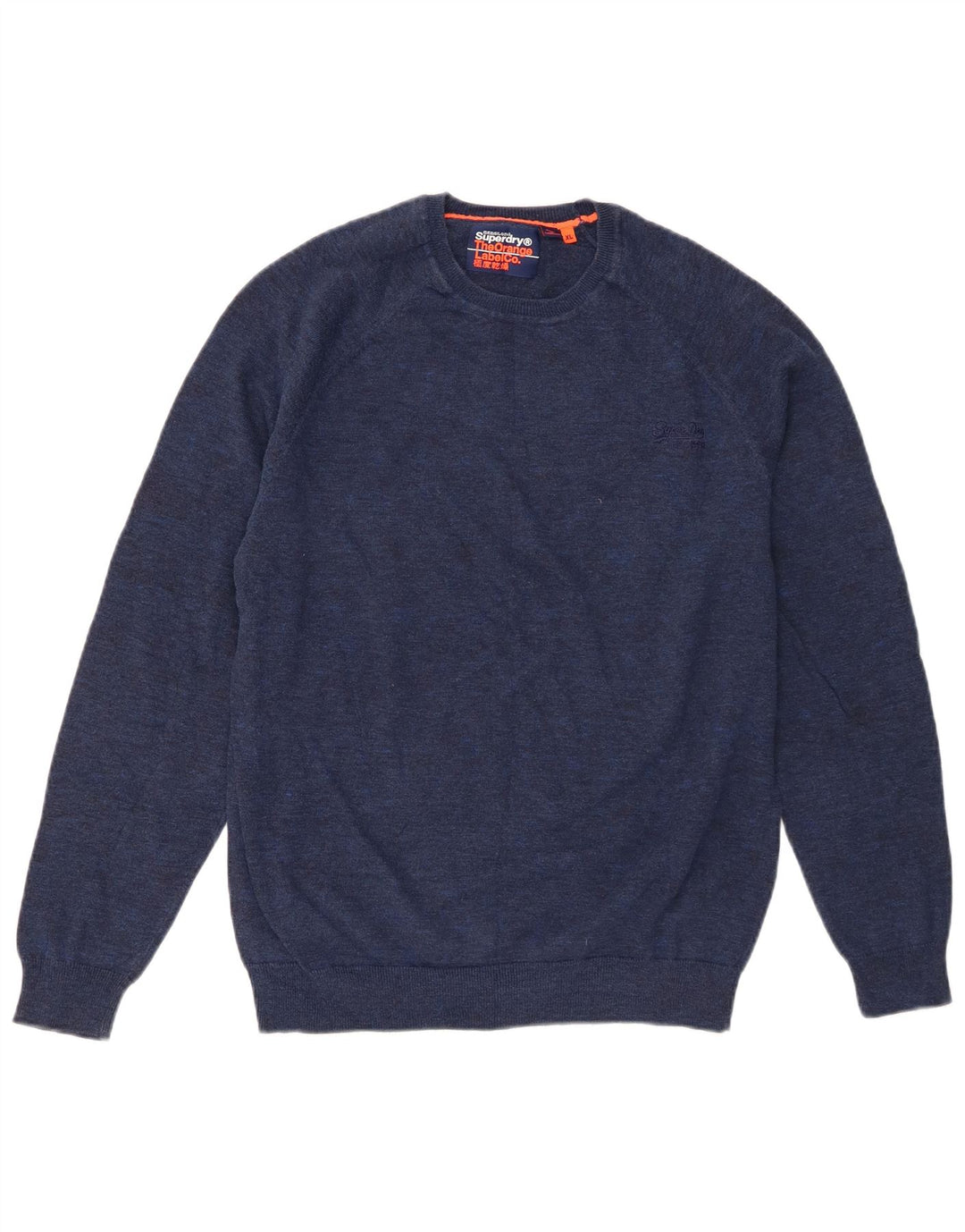 Superdry Sweater med rund hals til mænd XL marineblå bomuld