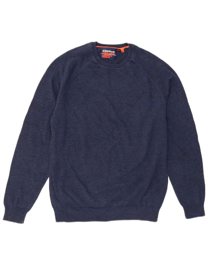 Superdry Sweater med rund hals til mænd XL marineblå bomuld