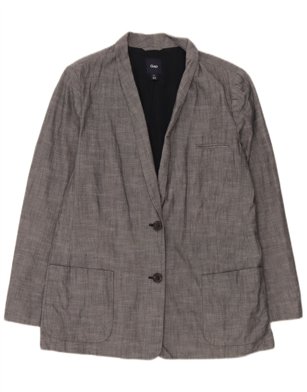 Gap Dame 2 Button Blazer Jacket UK 18 XL Blå Bomuld