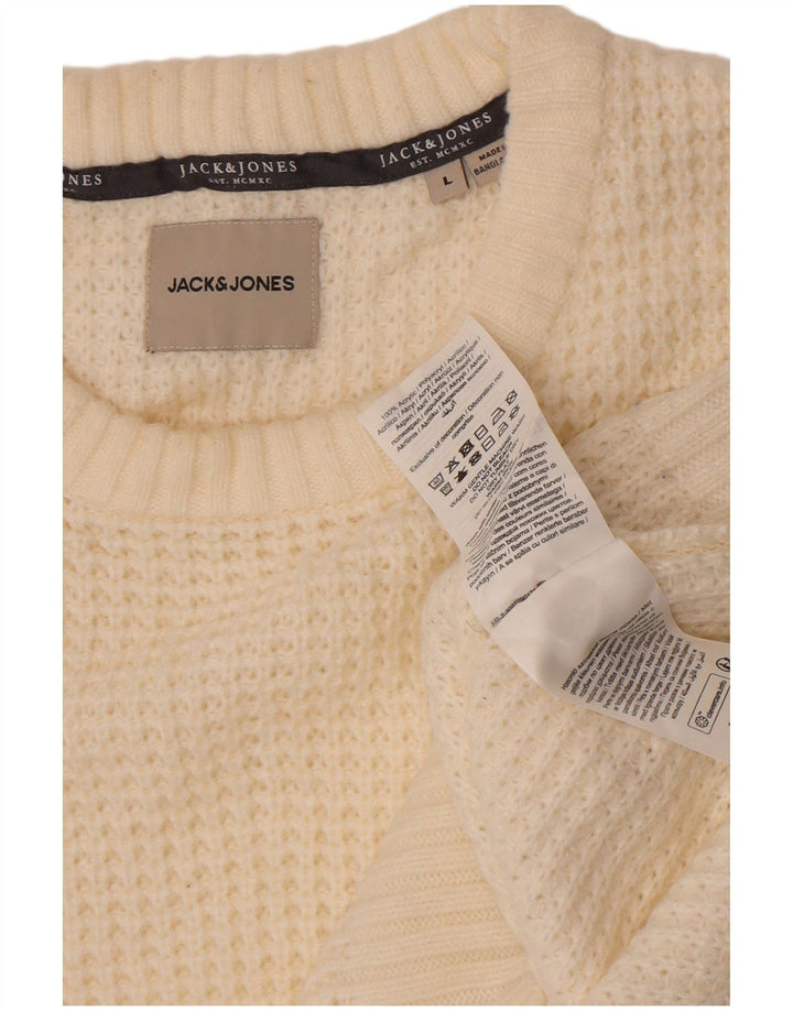 Jack & Jones Herre Crew Neck Jumper Sweater Stor hvid akryl