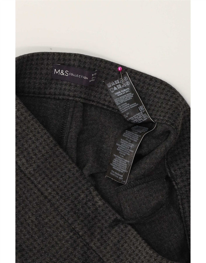 Marks & Spencer Womens Leggings UK 10 Small W28 L23 Grå Houndstooth