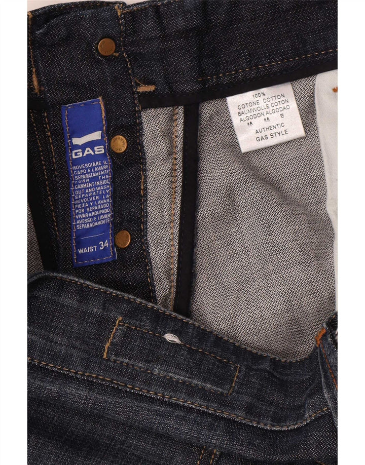 Gas Herre løse jeans W34 L34 Marineblå bomuld