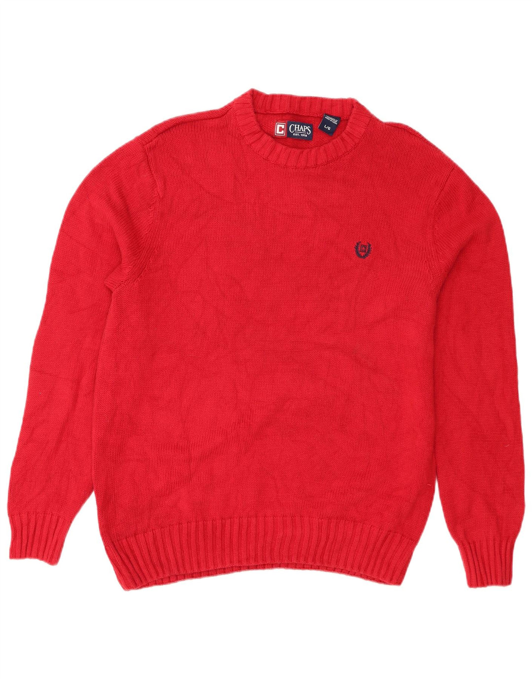 Chaps Herre Crew Neck Jumper Sweater Stor Rød Bomuld