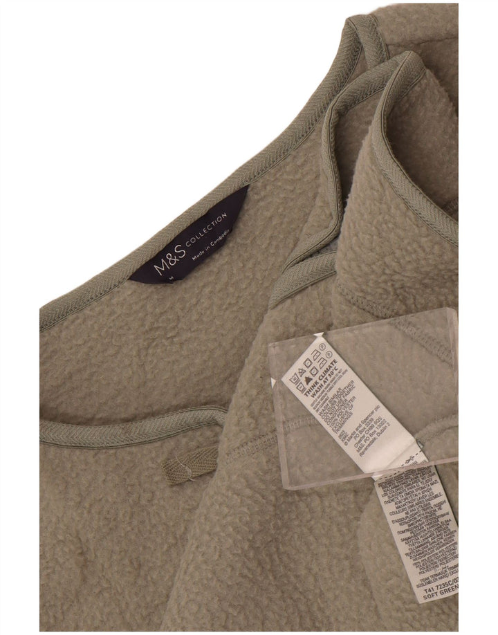 Marks & Spencer Fleecejakke til kvinder UK 14 Medium Khaki Polyester