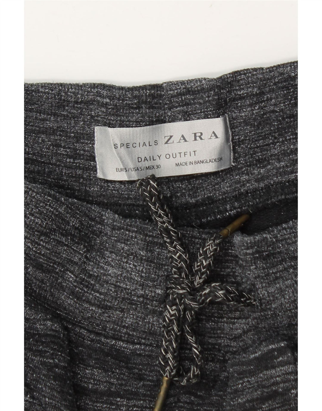 Zara Sportshorts til mænd, små grå flækkede bomuld