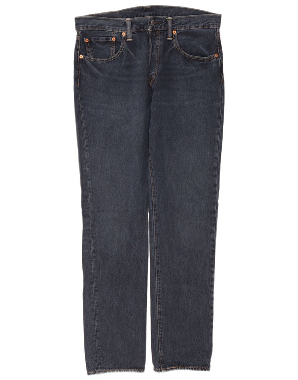 Levi's Herre 501 Straight Jeans W32 L32 Marineblå Bomuld