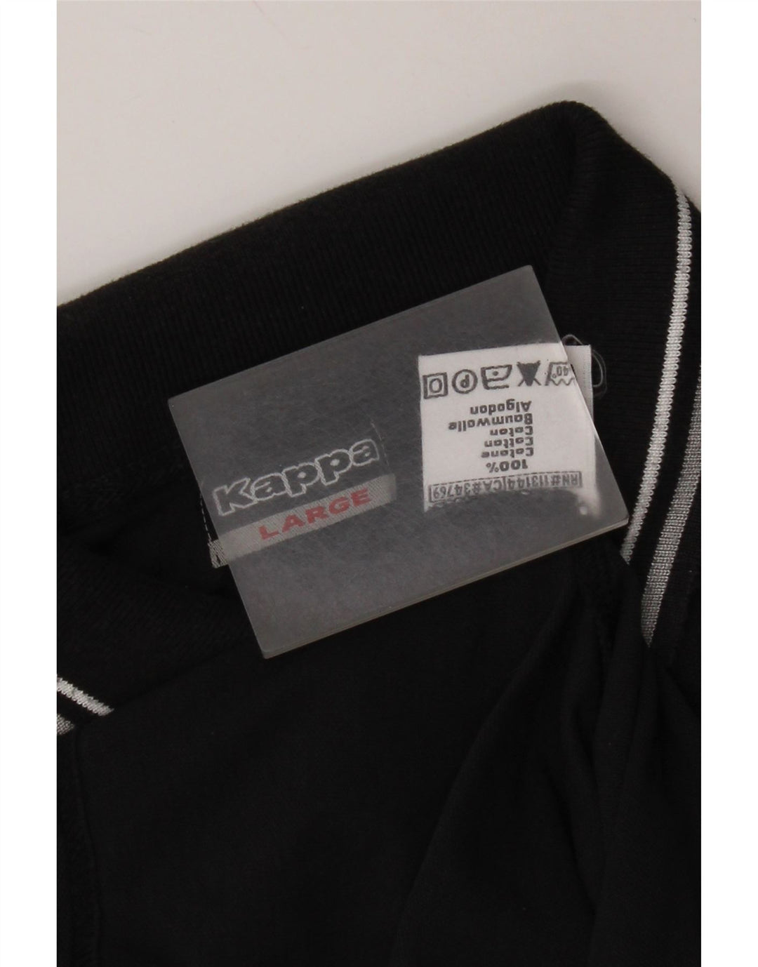 Kappa herre poloshirt stor sort bomuld