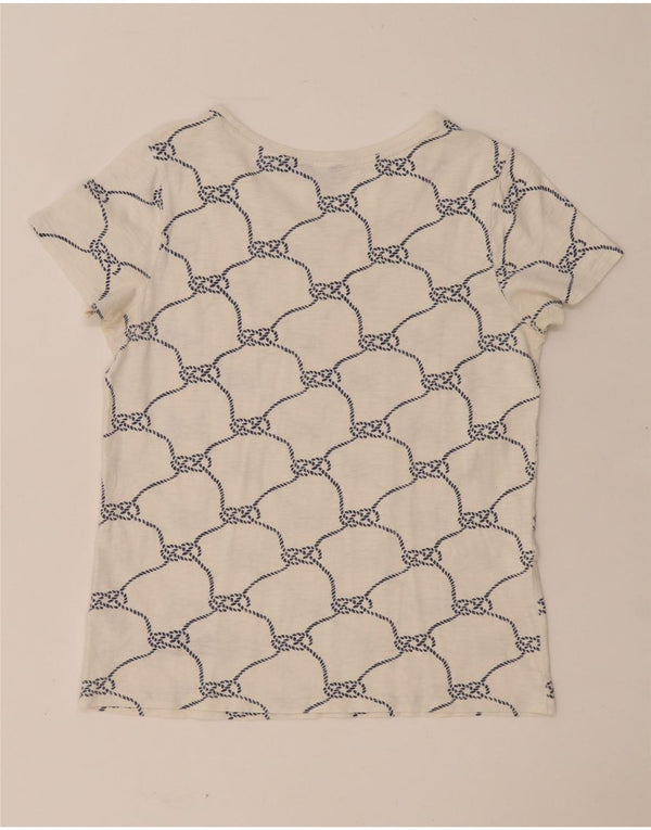 GANT Womens Abstract Pattern T-Shirt Top UK 10 Small White Cotton